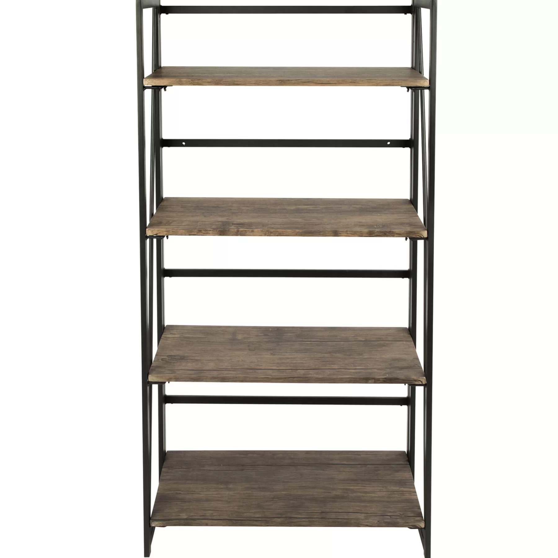 Dakota 4-Tier Black & Brown Industrial Modern Bookshelf, 49 Low Price^* Cheap