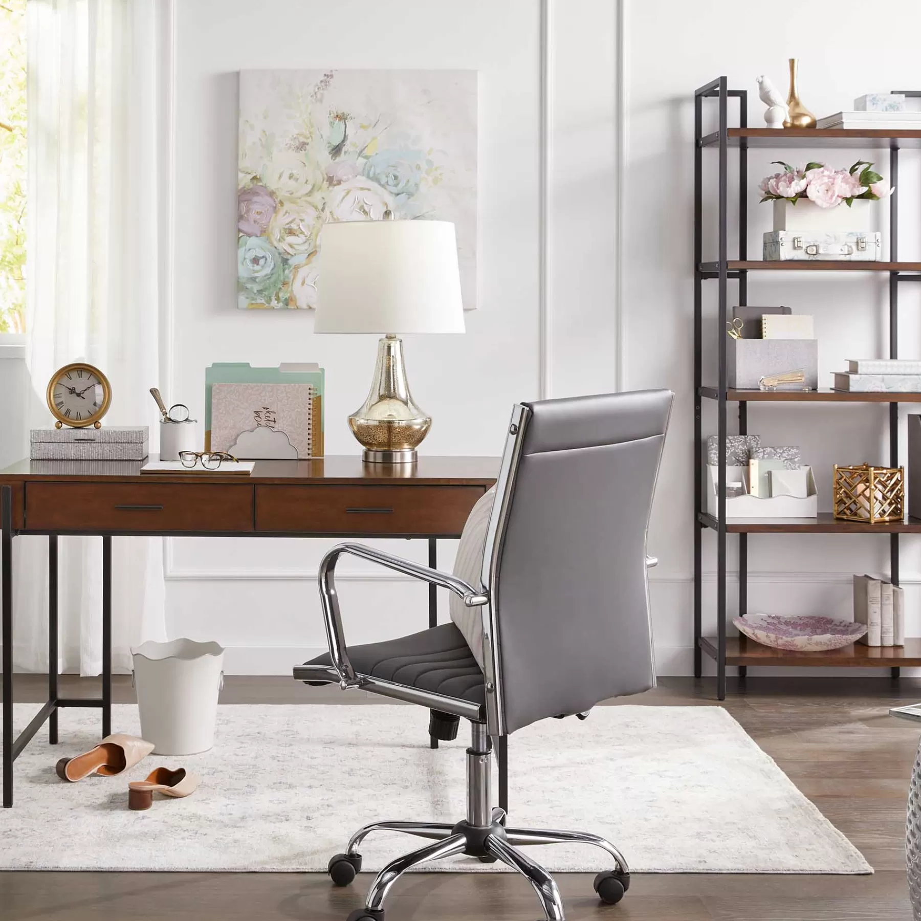 Parkview Metal & Wood Writing Desk With Storage, 48 Less Expensive^* Shop