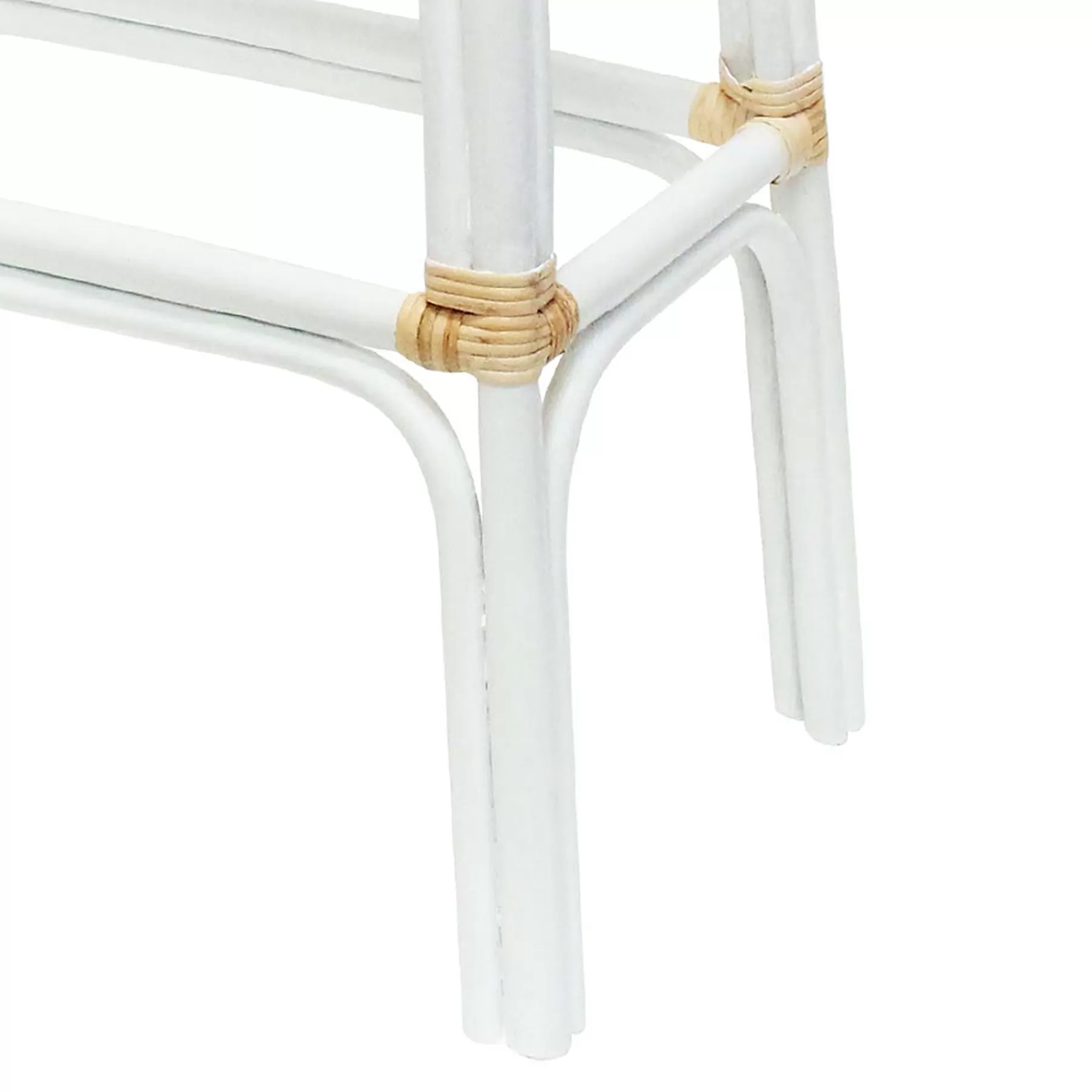 Set Of 2 Indah Rattan Backless Barstool, White Online Discount^* Best Sale